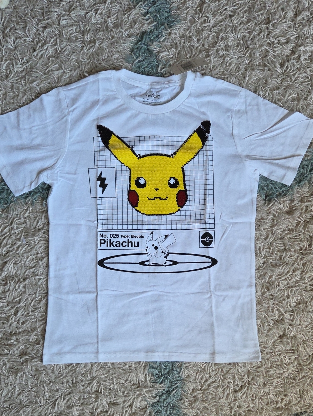 Pikachu Graphic Kids White T-Shirt NWT